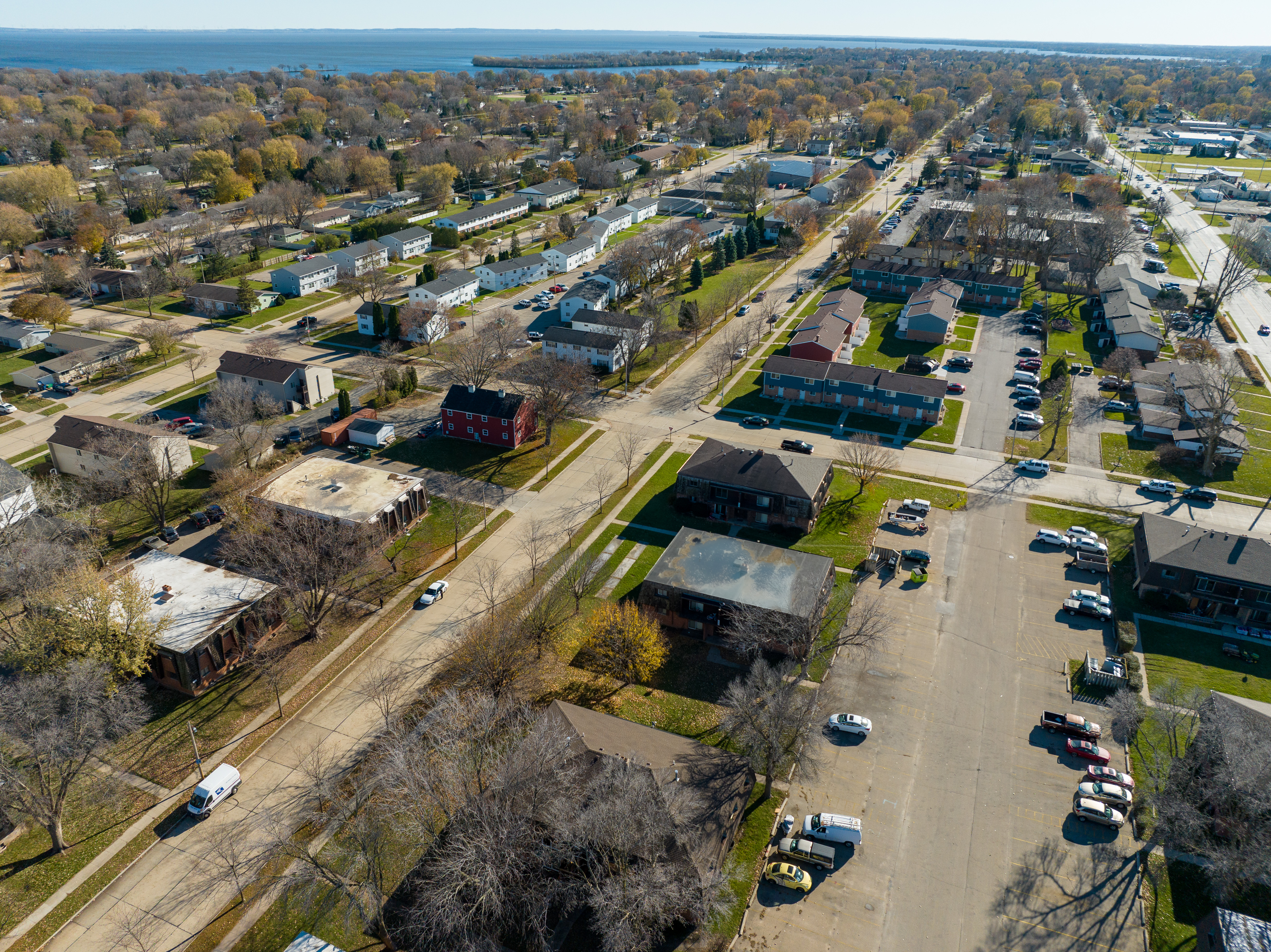 Aerial view of property and grounds